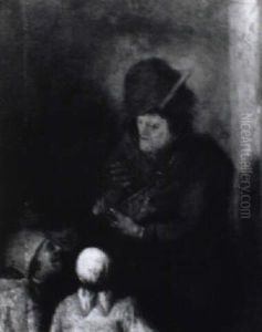 Kinder Und Ein Mann Mit Einem Rommelpot by Adriaen Brouwer