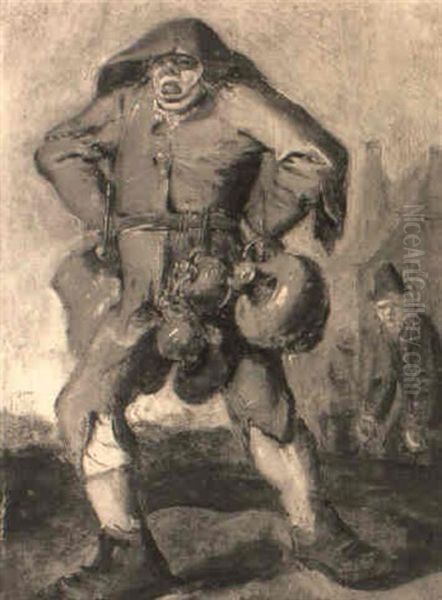 A Peasant Carrying Water - view 1