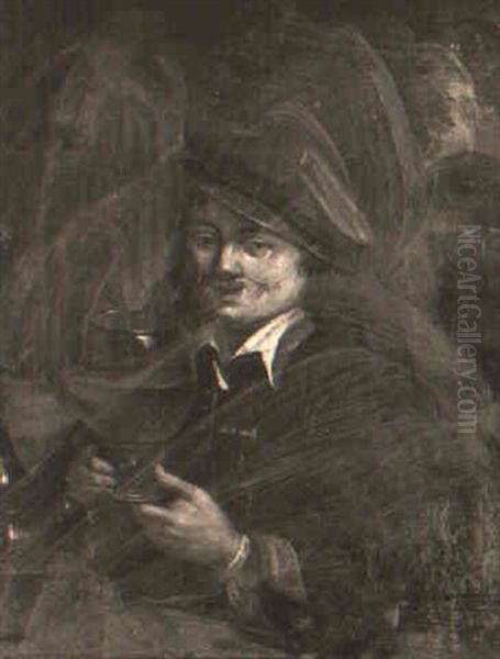 A Man Sitting Next To A Window Holding A Roemer - view 1