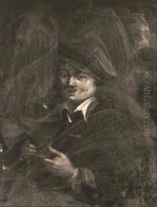 A Man Sitting Next To A Window Holding A Roemer
