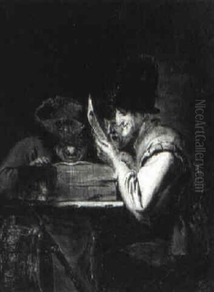 Three Boors At A Table - view 1