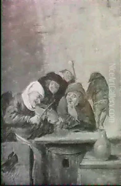 Boors Making Music In An Inn - view 1