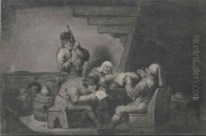 Musiciens Dans Une Taverne by Adriaen Brouwer