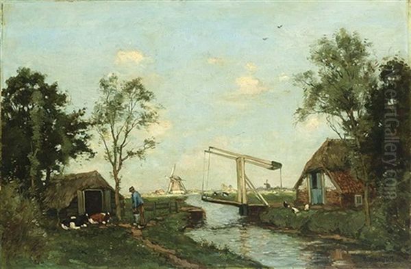 A Polder Landscape With A Drawbridge - view 1