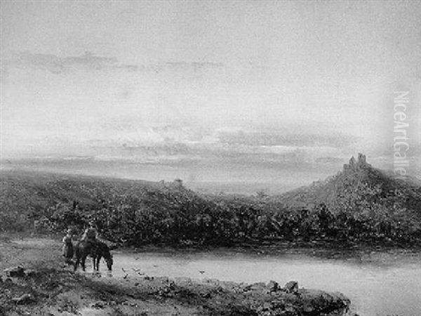 Travellers In A River Landscape - view 1