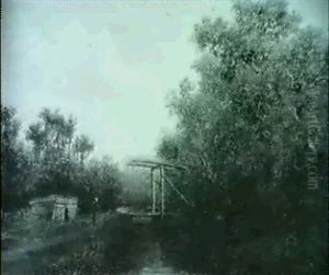 Landscape With A Figure Near A Footbridge Landscape With A Figure Near A Footbridge