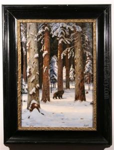 Bear In The Wintry Forest