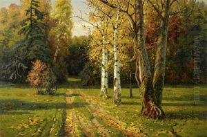 Grosse Russische Landschaft Mit Birken by Jakov Ivanovich Brovar