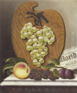 A Still Life Of Green Grapes And A Palette A Still Life Of Green Grapes And A Palette