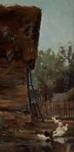 Farmyard Geese by Alexander Kellock Brown