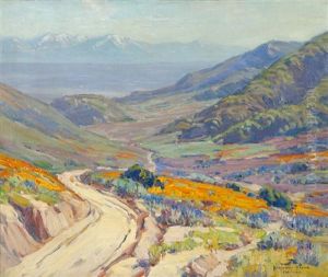 Poppies, Antelope Valley Near Elizabeth Lake, California Poppy Landscape With The San Bernardino Mountains In The Distance