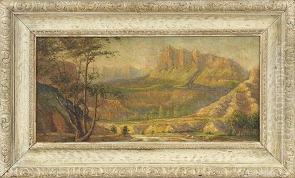 Sunlit California Landscape With Mountains - view 1