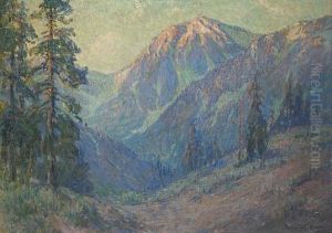 San Gabriel Mountains; Trees On A Coastal Bluff (double-sided) by Benjamin Chambers Brown