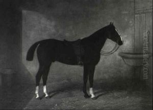 Horse In Stable by Edward (of Coventry) Brown