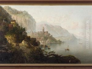 View Of Atrani, Gulf Of Salerno, Italy by George Loring Brown