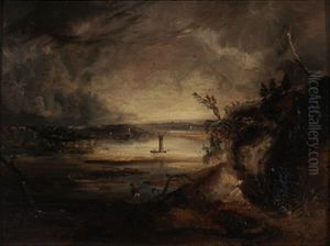 Figure On A River Bank by George Loring Brown