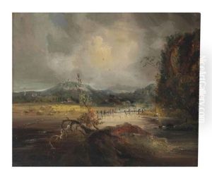 Landscape: Harvest Scene by George Loring Brown