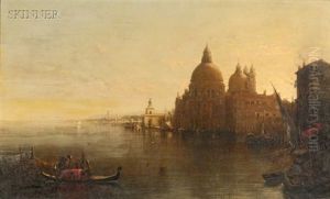 Sun Rise Venice, With Santa Maria Della Salute - Entrance Grand Canal by George Loring Brown