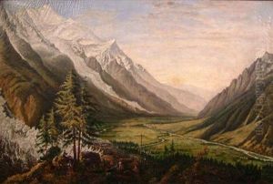 The Valley Of Chamouni And Mont Blanc