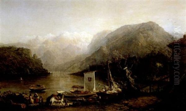 Activity At The Water's Edge, Lake Lucerne - view 1
