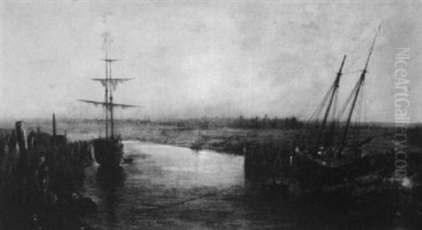 The Mystic River, Boston In The Distance - view 1
