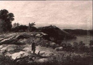 View Of The Pope's Summer Residence Castello Gardolpho, Near Rome by George Loring Brown