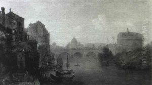 View Of The Vatican From The Tiber River by George Loring Brown