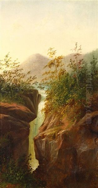 Mountain Lake And Waterfall - view 1