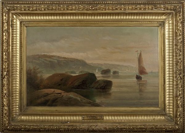 Rocky Coastal Scene With Sailboats - view 1