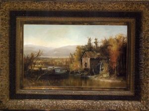 Mill (?) On The Saco River In An Extensive White Mountain Landscape by Harrison Bird Brown