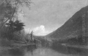 Two Figures Beside A Calm River Two Figures Beside A Calm River