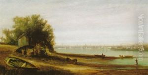 View Of Fort Gorges And The Harbor, Portland by Harrison Bird Brown