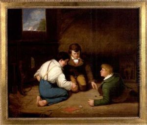Playing Marbles by Henry Kirke Brown