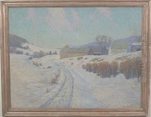 Winter Farm Scene by Horace Brown