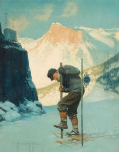 Testing The Snow, Scientific American Magazine Cover by Howard V. Brown