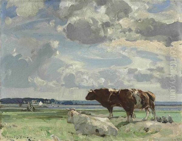 Cattle Grazing In A Marsh - view 1