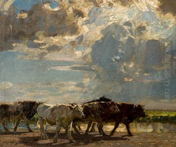 Cattle On A Track - view 1