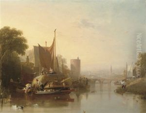Hay Barges On A River Hay Barges On A River