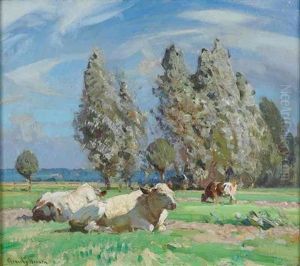 Brown_cattle Resting by Sir John Alfred Arnesby Brown