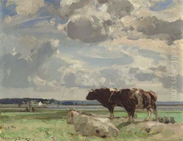Cows Grazing On A Marsh - view 1