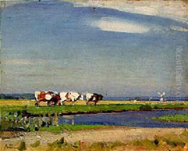 Extensive Summer Landscape With Cattle - view 1
