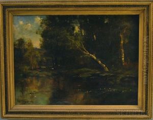 Landscape With Shady River by John Appleton Brown