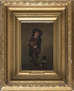 Study Of A Young Musician And His Dog by John George Brown