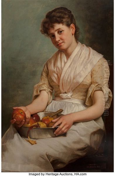 Girl Peeling Apples - view 1