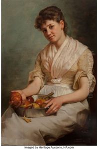 Girl Peeling Apples by John George Brown