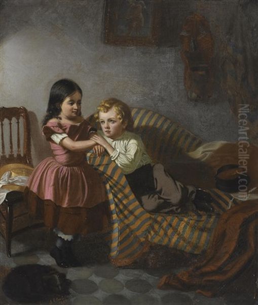 Interior Scene With Boy And Girl - view 1