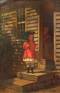 Girl With A Parasol And Grandmother, 1875 by John George Brown