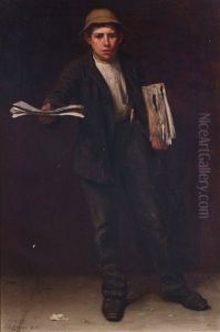 Newspaper Boy by John George Brown