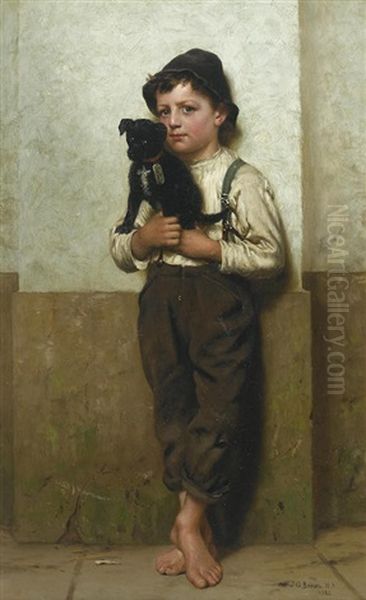 Boy With Puppy - view 1