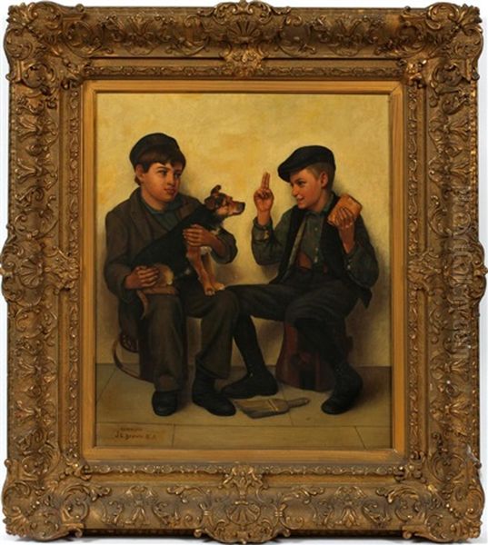 Two Boys And Dog - view 1
